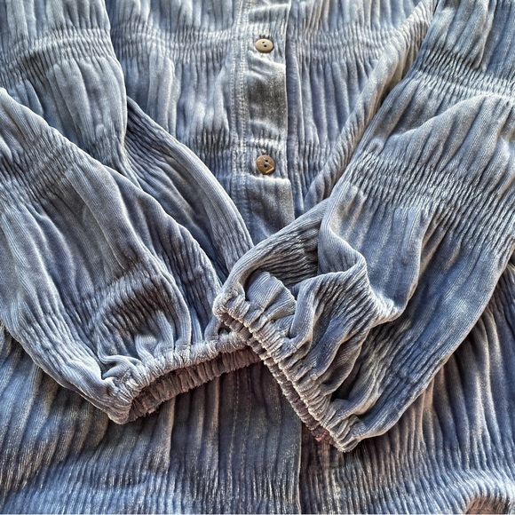 NEW Free People My Best Top Button Down In Eventide Blue - Picture 11 of 16